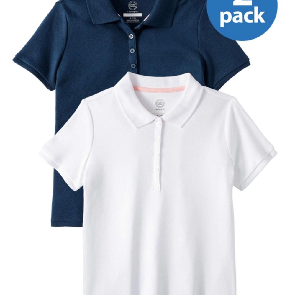 School Uniform Short Sleeve Polo Shirt - 2 Pack
